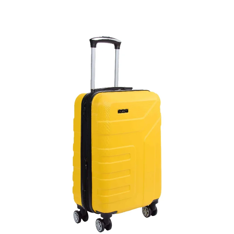 suitcase with travel solutions-Expandable 4 Wheeled Cabin Hard Luggage Sydney Yellow