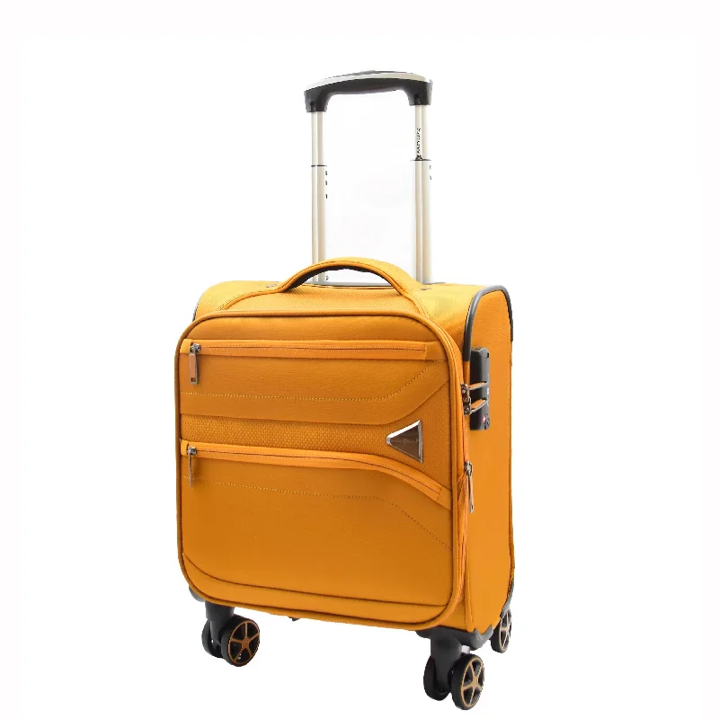 suitcase for travel comfort-Expandable 8 Wheel Soft Luggage Japan Yellow