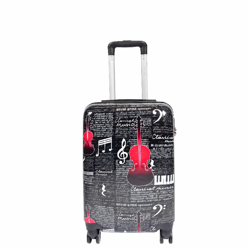 suitcase with travel gear-Four Wheels Hard Shell Music Print Luggage Bilbao