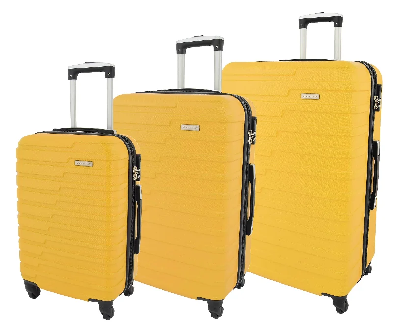 suitcase for travel promotions-Hard Shell Four Wheel Luggage Digit Lock Sega Yellow