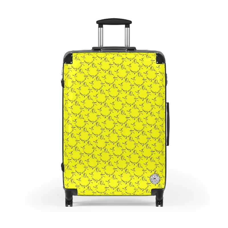 suitcase with travel advice-I.O.V- Yellow Suitcases