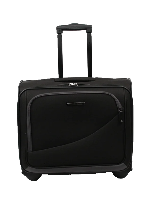 suitcase with trendy wheels-KKDK Business Cabin Trolley Black