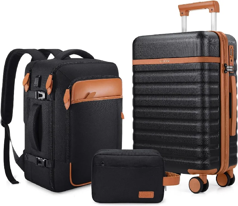 suitcase with sleek straps-Luggage Sets, Carry on Luggage 20 Inch with Spinner Wheels