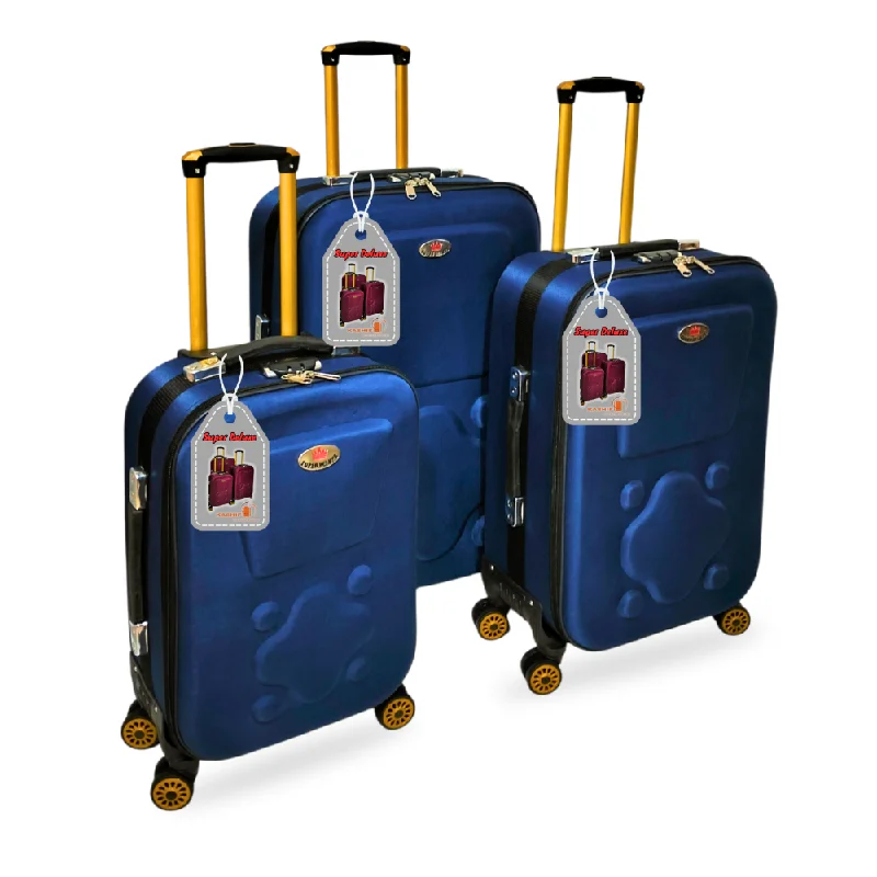 suitcase with durable wheels-Super-Deluxe 3pcs Set 4 Wheel-sp99