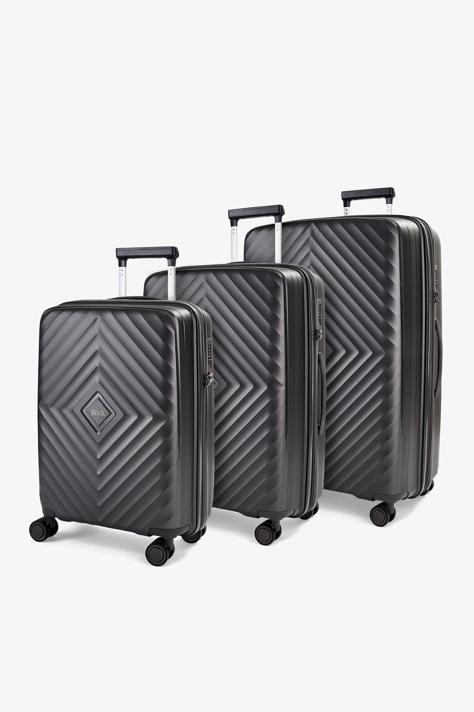 suitcase with lightweight finish-Rock Infinity 4 Wheel Hardtop Trolley Suitcase