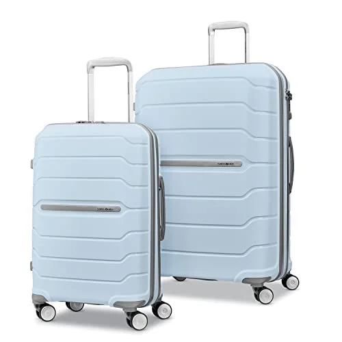 suitcase with durable finish-Samsonite Freeform Hardside Expandable Luggage | Powder Blue | 2PC Carry-on