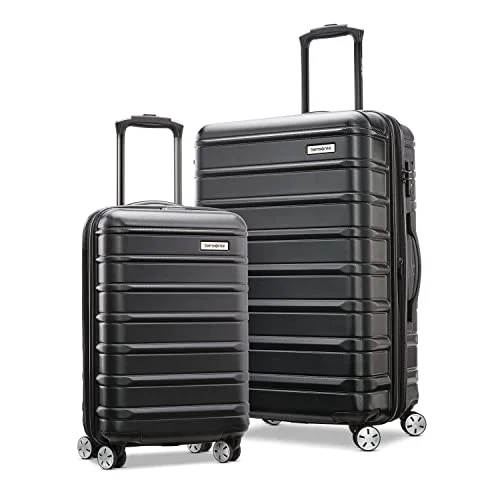 suitcase for budget voyages-Samsonite Omni 2 Hardside Expandable Luggage, 2-Piece, Midnight Black