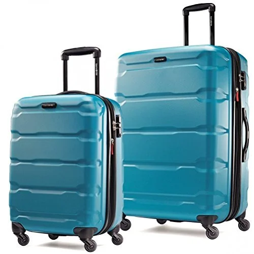 suitcase for frequent flyers-Samsonite Omni PC 2 Piece Set of 20 and 28 Spinner (Caribbean Blue)