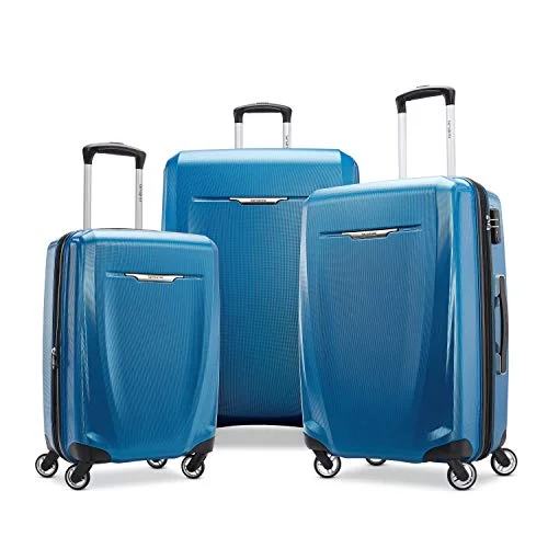 suitcase for road trips-Samsonite Winfield 3 DLX Hardside Expandable Luggage, Blue Navy