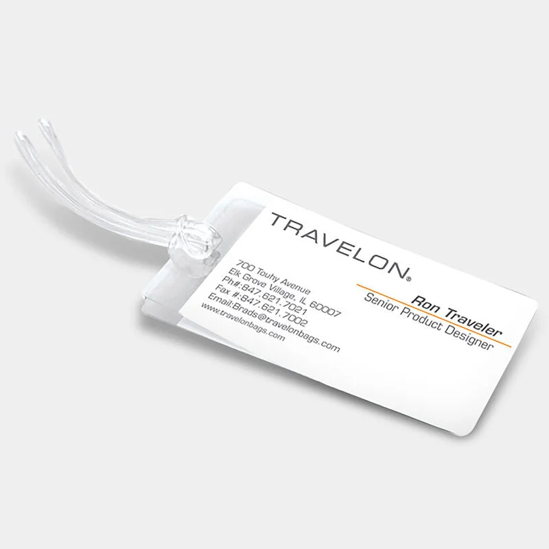 suitcase with travel kits-Set of 3 Self-Laminating Luggage Tags -  Includes hanging loops by Travelon (19330)