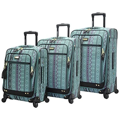 suitcase with sturdy zippers-Steve Madden Designer Luggage Collection - 3 Piece Softside