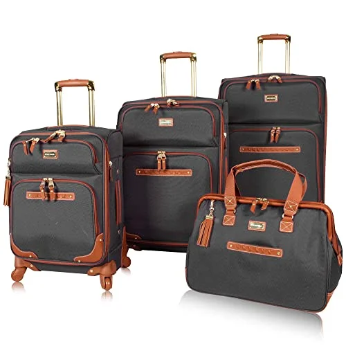 suitcase for backpackers-Steve Madden Luggage Set 4 Piece- Softside Expandable Suitcase Set