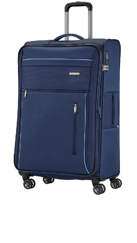 suitcase with soft shell-Travelite Capri Expandable Trolley Large