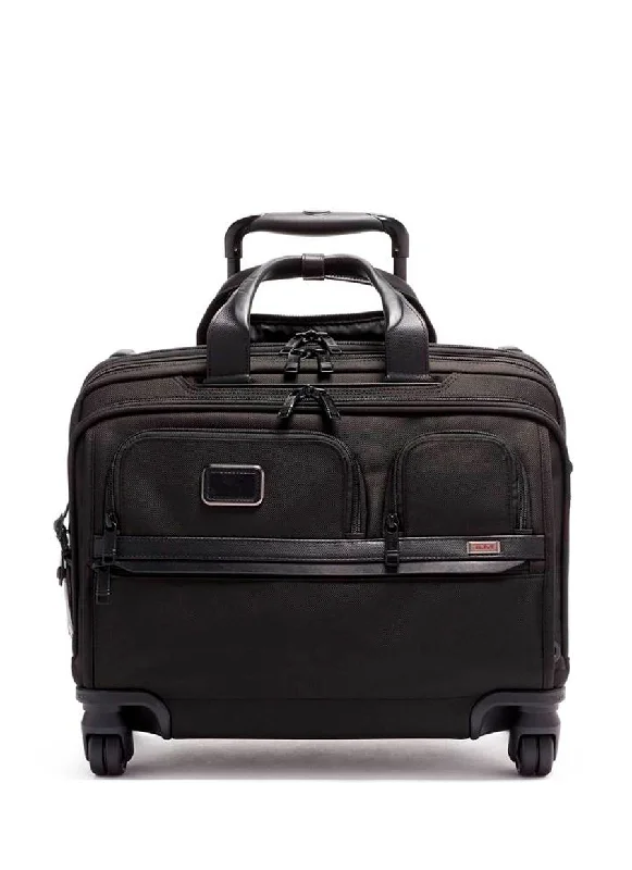 suitcase for long flights-Tumi Alpha 3 Deluxe 4 Wheeled Laptop Case Brief