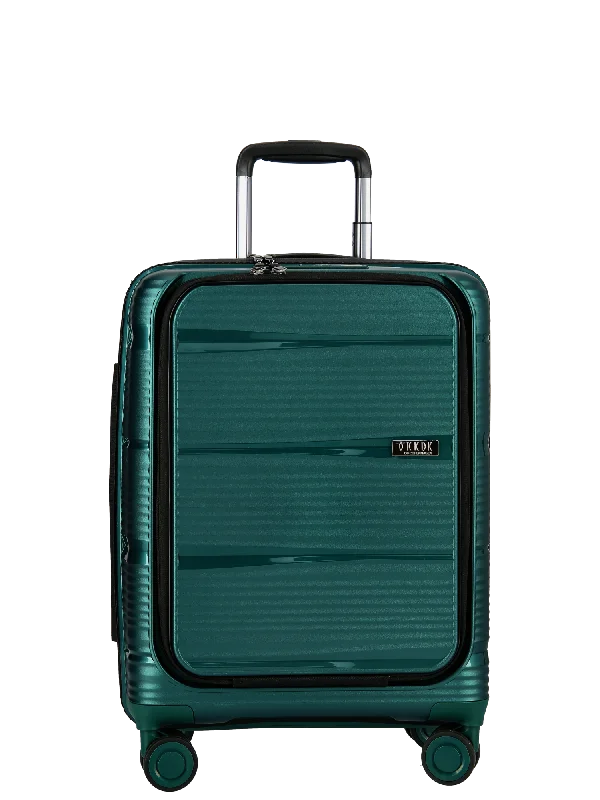 suitcase with eco wheels-Wire KKDK Cabin Suitcase with front pocket and USB