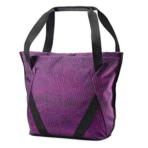 tote bag chic leather style-American Tourister Shopper Tote Sling, Purple Dots, One Size