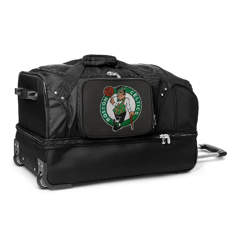 Boston Celtics 27" Black Rolling Drop Bottom Duffel