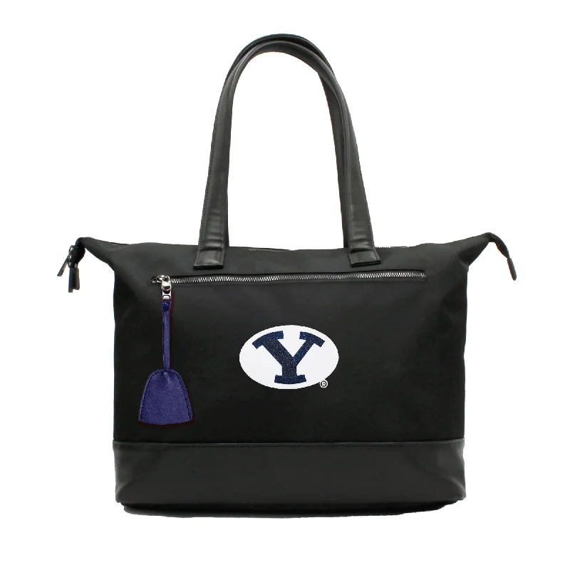 tote bag timeless leather style-Brigham Young (BYU) Premium Laptop Tote Bag