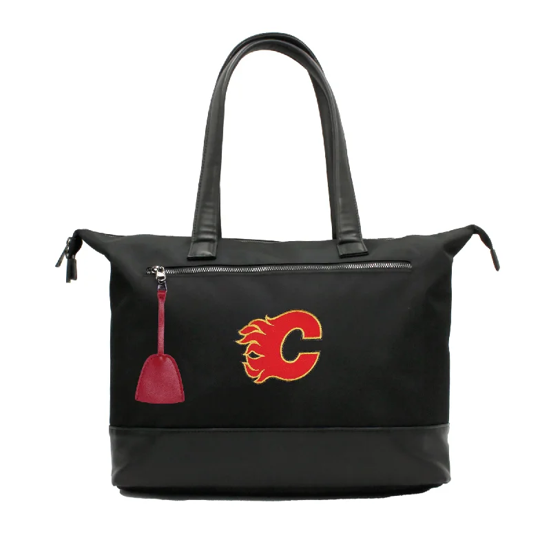 tote bag designer canvas-Calgary Flames Premium Laptop Tote Bag