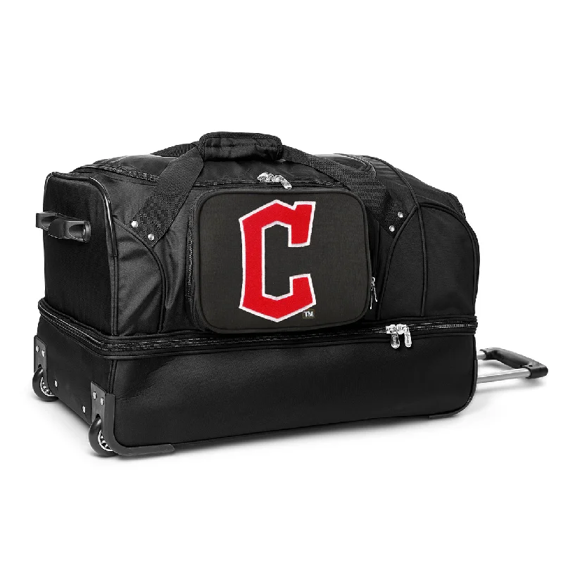 Cleveland Guardians 27" Black Rolling Drop Bottom Duffel