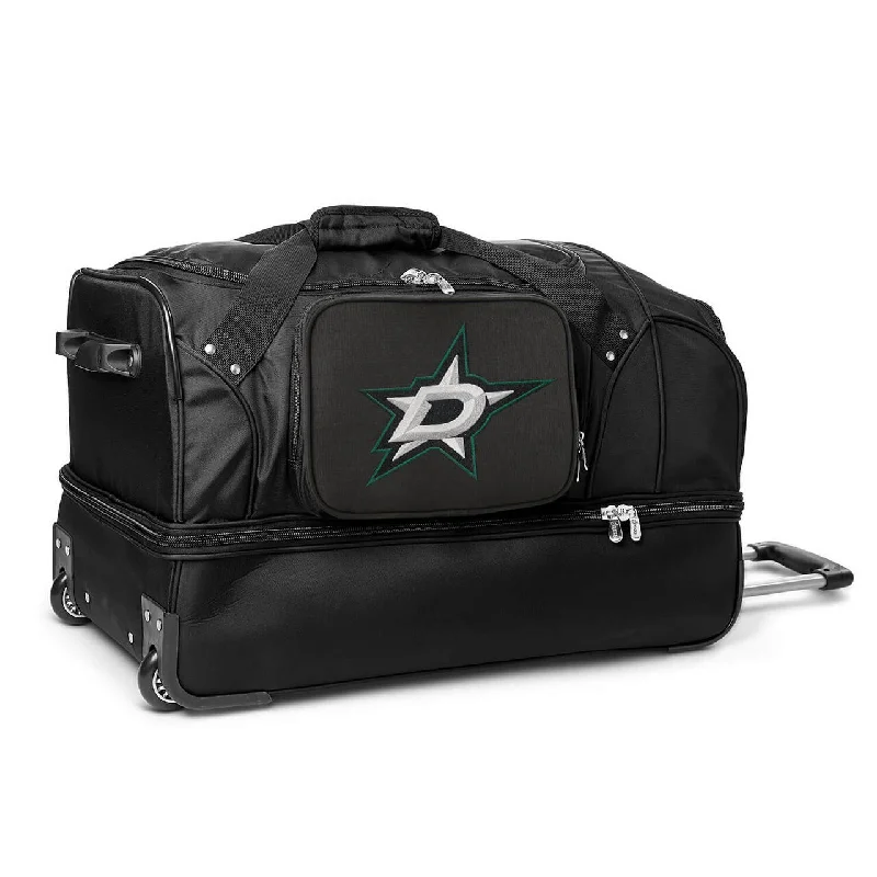 Dallas Stars 27" Black Rolling Drop Bottom Duffel