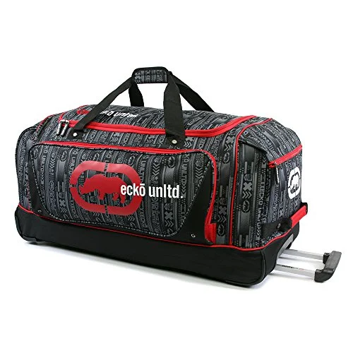 Ecko Unltd Steam 32" Large Rolling Duffel Bag,  Red,  One Size