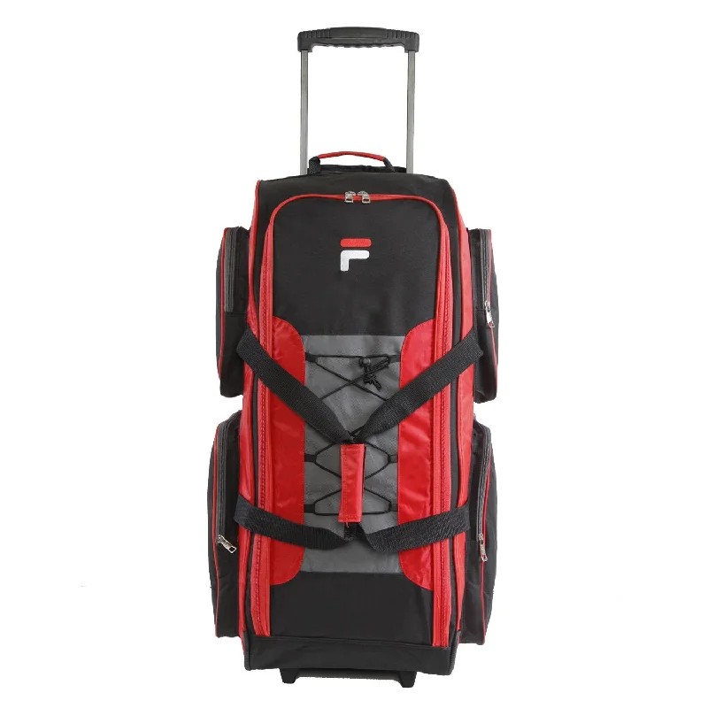 Fila 32" Large Lightweight Rolling Duffel Bag, Red, One Size