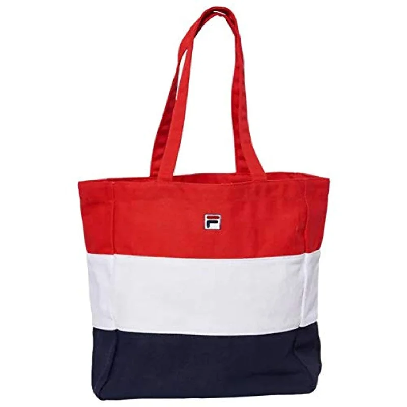 tote bag high quality canvas-Fila Heritage Tote Bag Peacoat/Chin Red/White flft700-410 (Size OS)