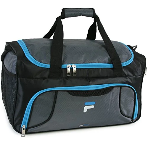 Fila Racer Sm Travel Gym Sport Duffel Bag, Grey/Blue