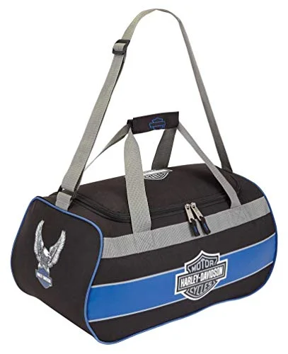 Harley-Davidson Bar & Shield Blue Trim Duffel Bag w/Strap 99418 BLUETRIM