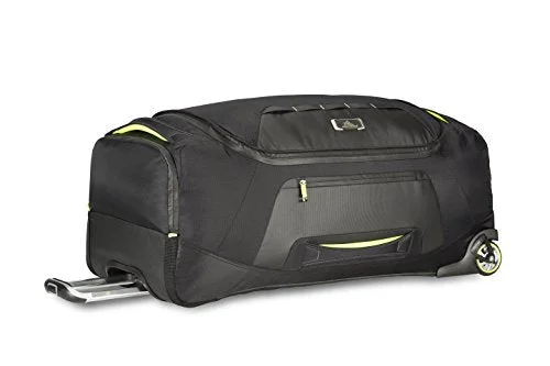 High Sierra At8 Wheeled Duffel Bag, Black/Zest, 34"