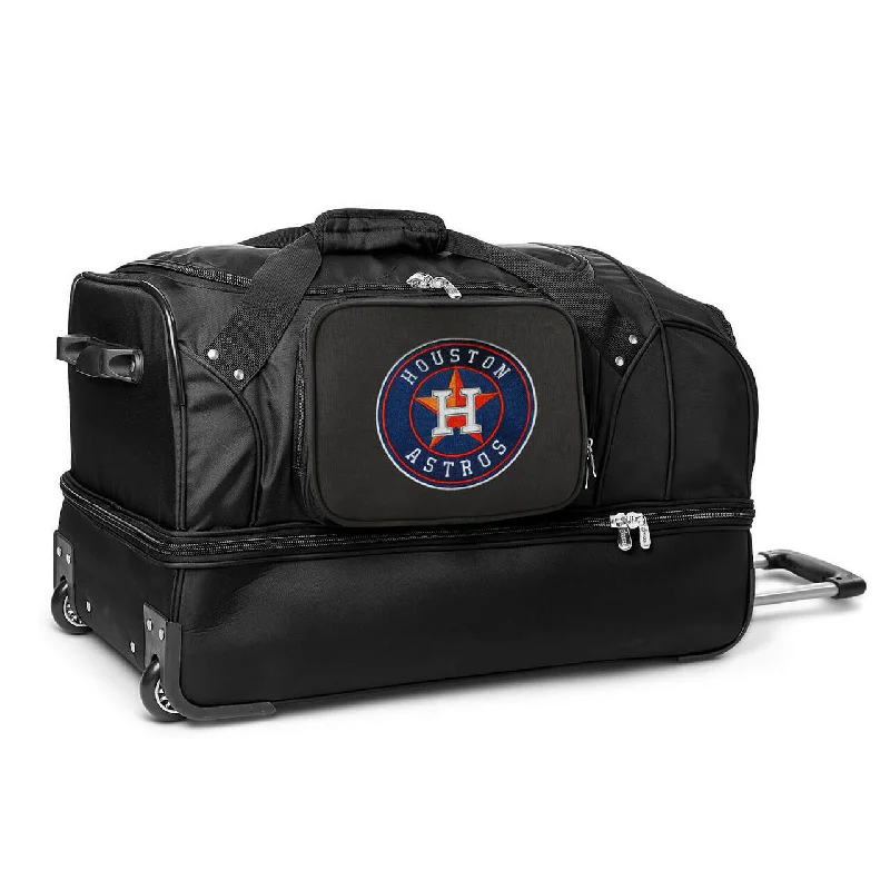 Houston Astros 27" Black Rolling Drop Bottom Duffel