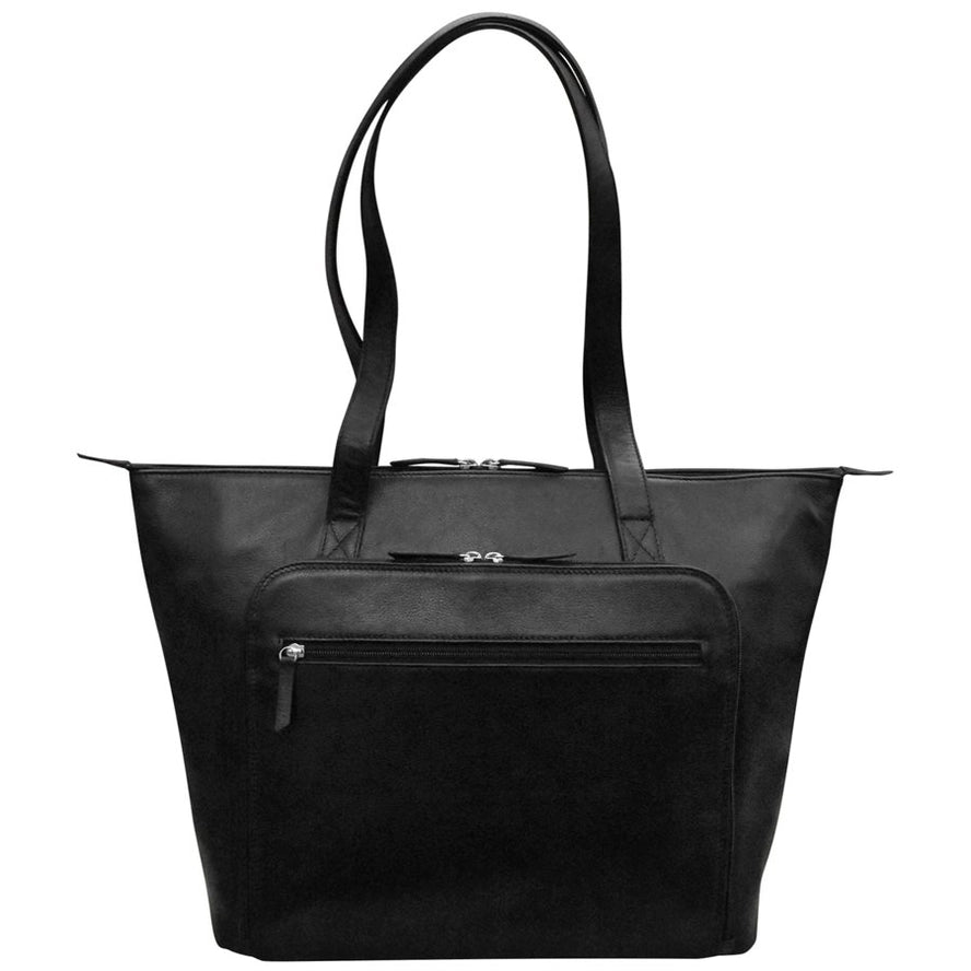 tote bag custom design-ili New York Leather Large Travel Tote with Trolley Sleeve- 6120