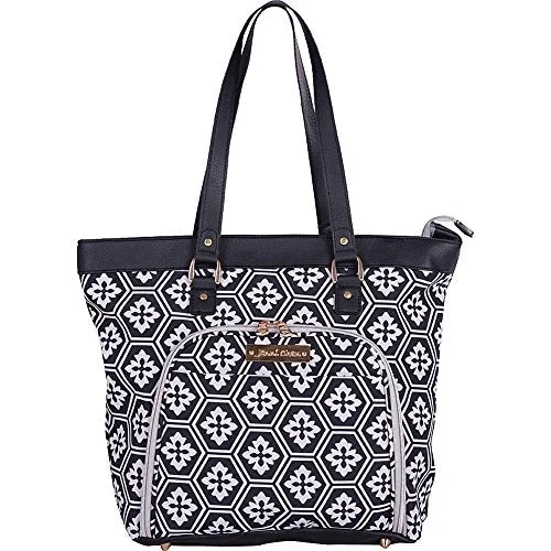 tote bag blue canvas style-Jenni Chan Aria Snow Flake 18" Computer Tote (Black)