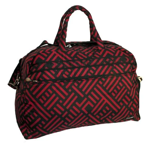 Jenni Chan Signature Soft Gym Duffel, Black/Red, One Size