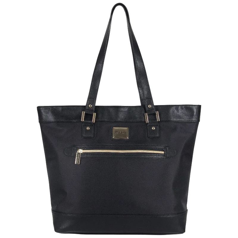 tote bag geometric canvas-Kenneth Cole Reaction Women's Runway Call Nylon-Twill Top Zip 16" Laptop & Tablet Business Tote, Black