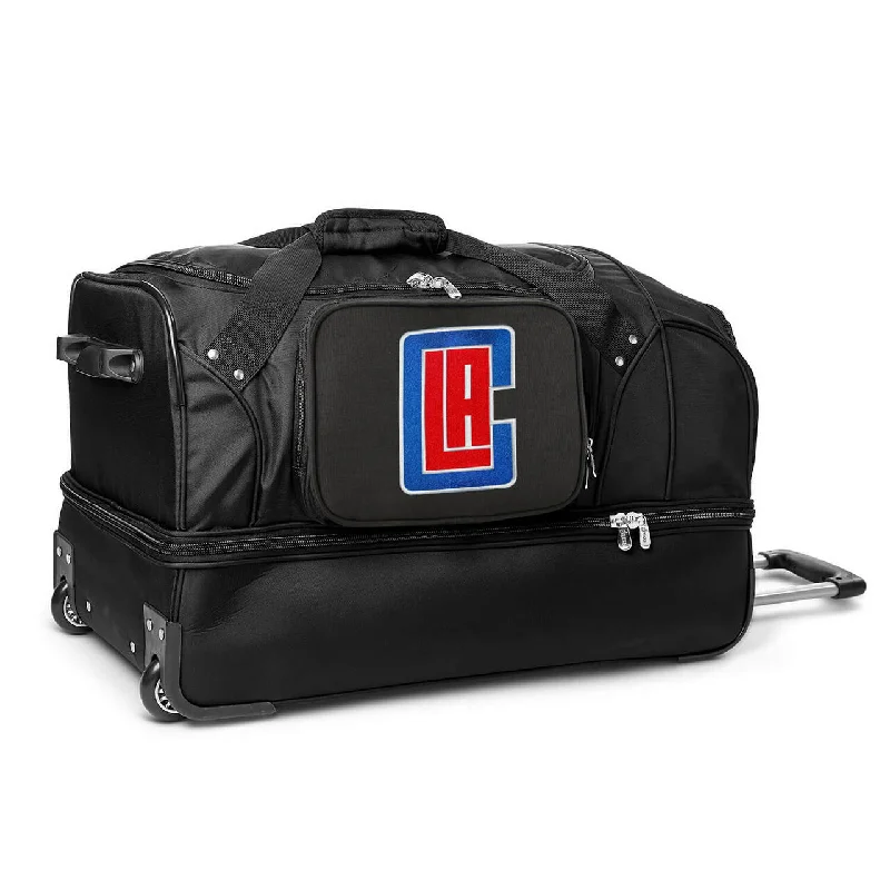 Los Angeles Clippers 27" Black Rolling Drop Bottom Duffel