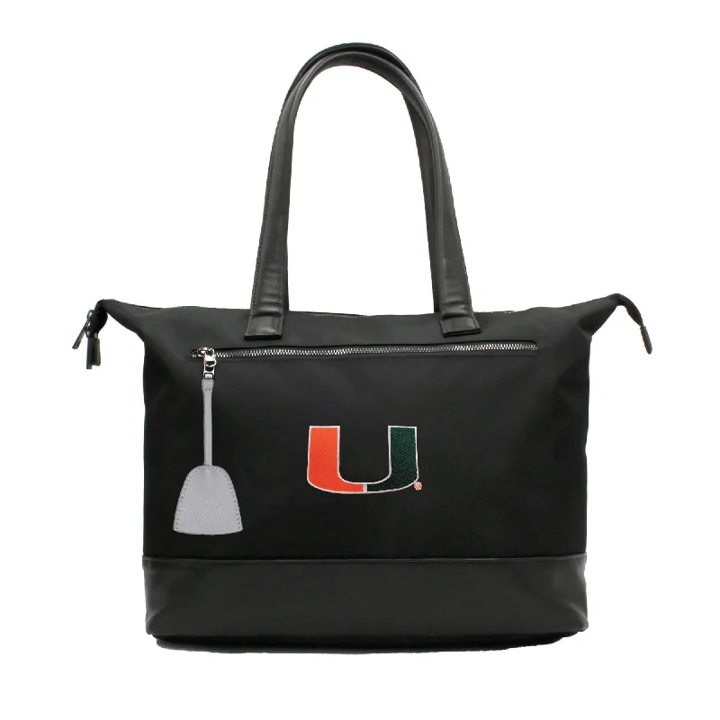 tote bag fashion leather canvas design-Miami Hurricanes Premium Laptop Tote Bag