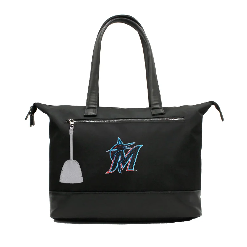 tote bag grey leather canvas-Miami Marlins Premium Laptop Tote Bag