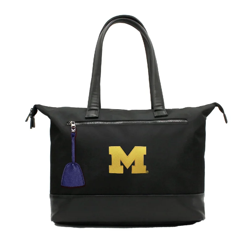 tote bag short strap leather canvas design-Michigan Wolverines Premium Laptop Tote Bag