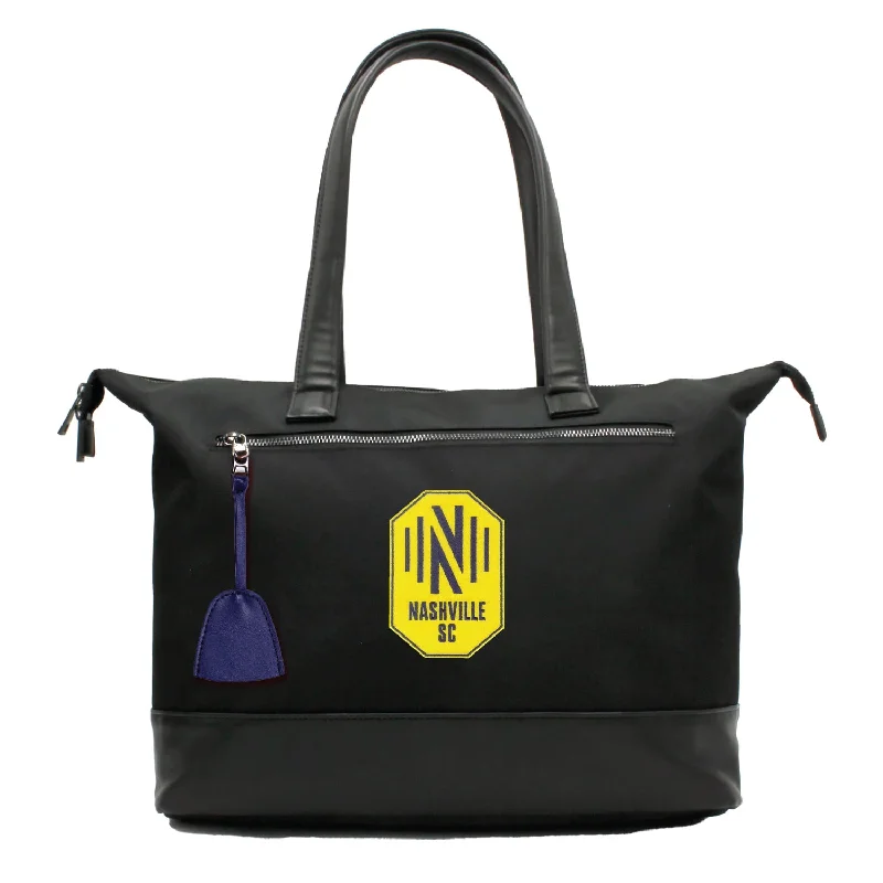 tote bag striped-Nashville SC Laptop Tote Bag -NAVY