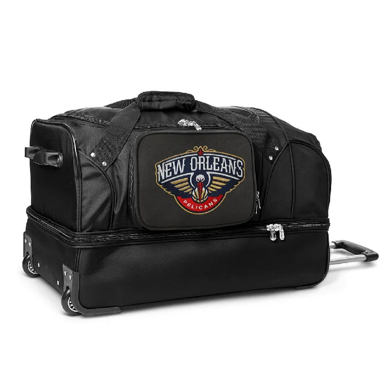 New Orleans Pelicans 27" Black Rolling Drop Bottom Duffel