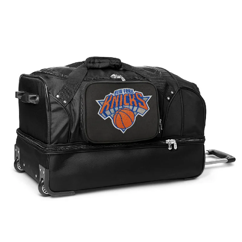 New York Knicks 27" Black Rolling Drop Bottom Duffel