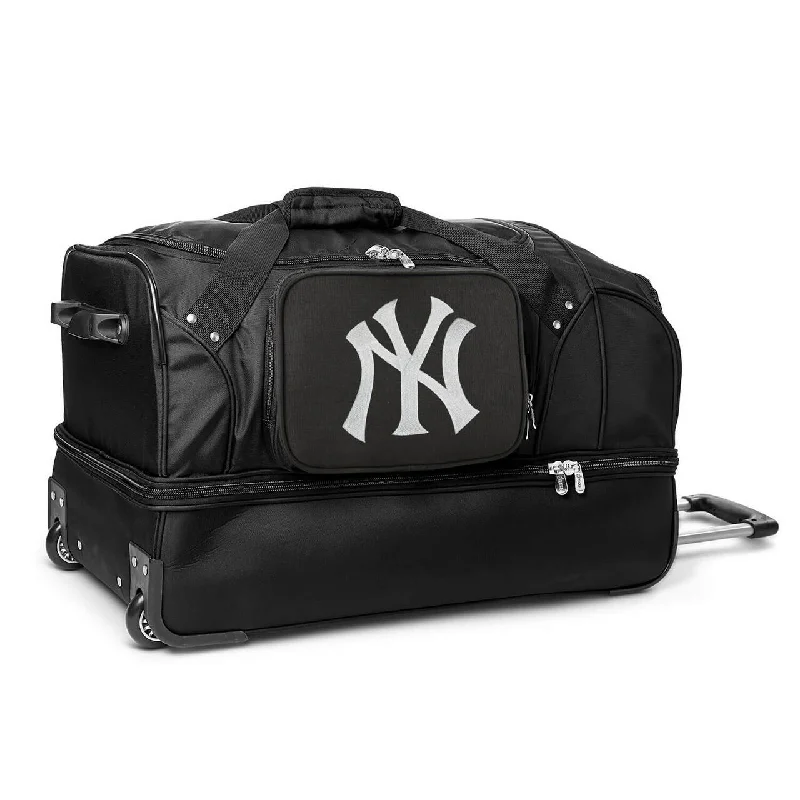 New York Yankees 27" Black Rolling Drop Bottom Duffel