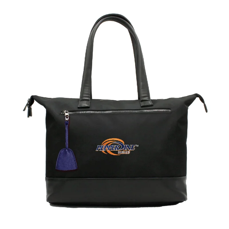 tote bag patterned leather canvas design-Pepperdine University Waves Premium Laptop Tote Bag