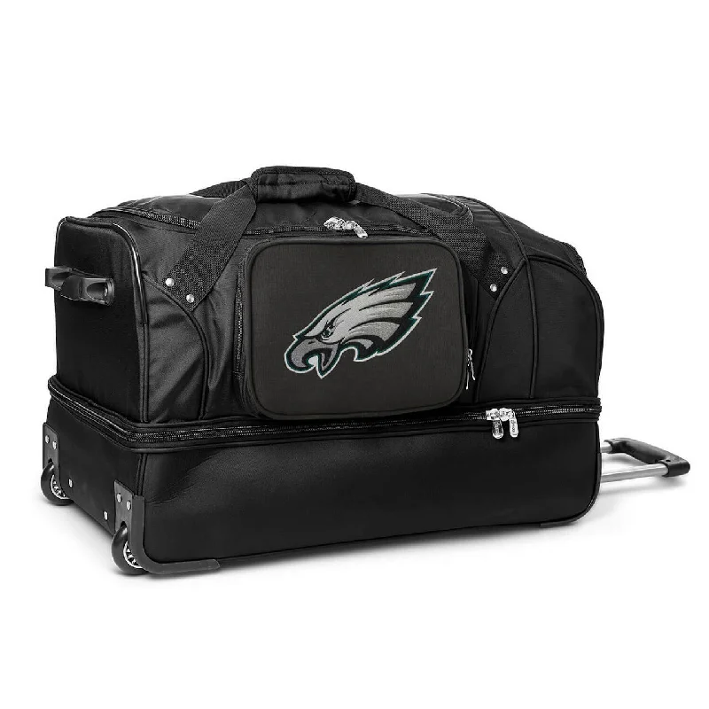 Philadelphia Eagles 27" Black Rolling Drop Bottom Duffel