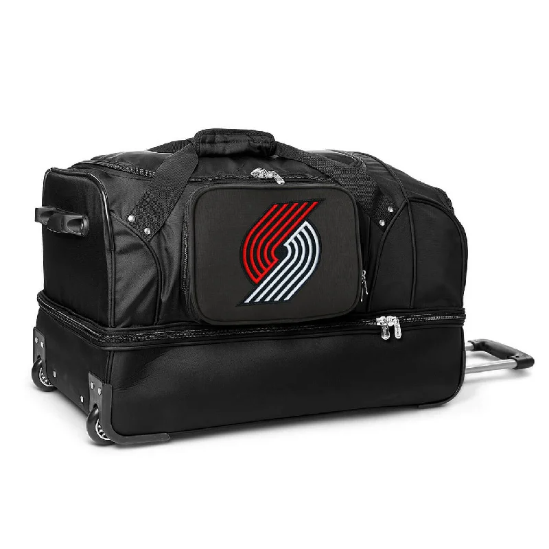 Portland Trail Blazers 27" Black Rolling Drop Bottom Duffel