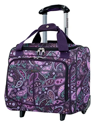 tote bag canvas stylish design-Ricardo Beverly Hills Mar Vista 16-Inch 2 Wheeled Tote, Purple Paisley, One Size