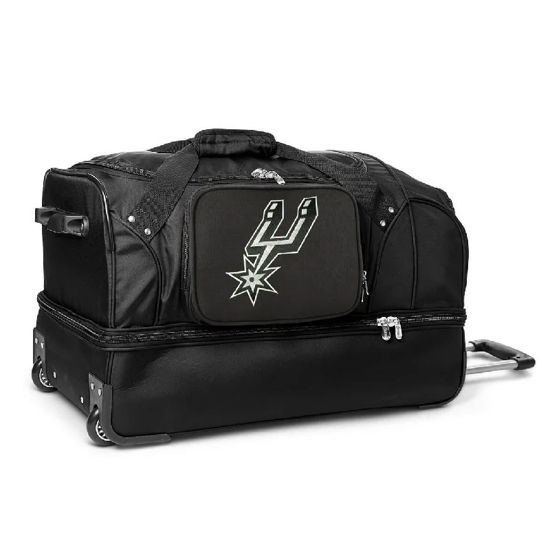 San Antonio Spurs 27" Black Rolling Drop Bottom Duffel