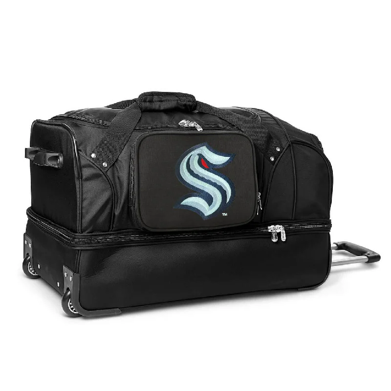 Seattle Kraken 27" Black Rolling Drop Bottom Duffel